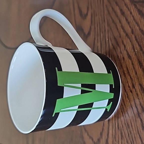 kate spade Other - Lenox Kate Spade What's In A Name Green "M" Monogram Striped Coffee Mug
